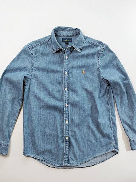 Ralph Lauren Tops - New Women XS-S Kids 14-16 L Ralph Lauren Chambray Button Up Shirt Embroidered
